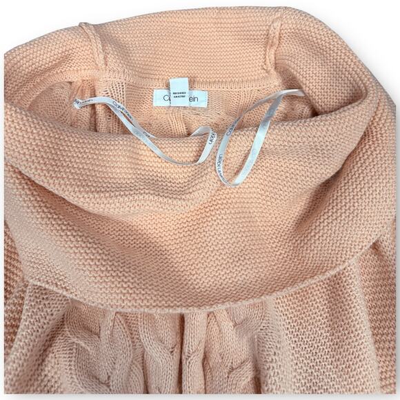 NWT Calvin Klein Cable Knit Cowl Neck Sweater Large - Picture 9 of 11
